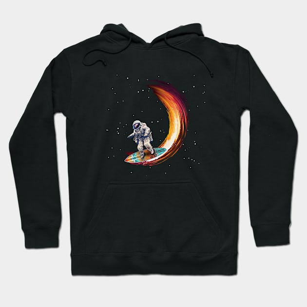 Astronaut Space Surfer Hoodie by DavidLoblaw